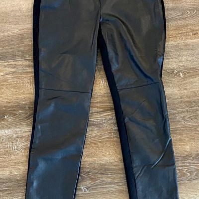 Women's Faux Leather Front Ponte Legging by Chicos Size 00 Size XS Black
