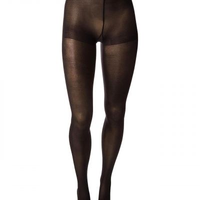 HUE 298191 Women's Opaque Tights with Control Top 2 Pack, Espresso, 2