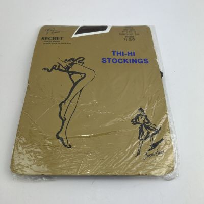 Vintage Luxuri Sheer Stretch Thigh High Stockings Brown 8.5 - 11 Treasure Island