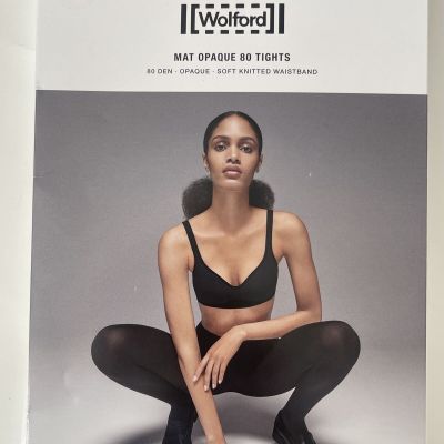 Wolford 18420 Mat Opaque 80 Tights Pantyhose Black   Size XS