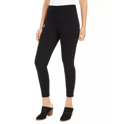 Style & Co Women's XL Petite Black Side Studded Flaunt Sleek Skinny Leggings