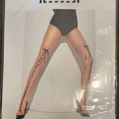 Wolford Bootlace Tights 18997 - Size Small - Sahara/Black - New - RARE