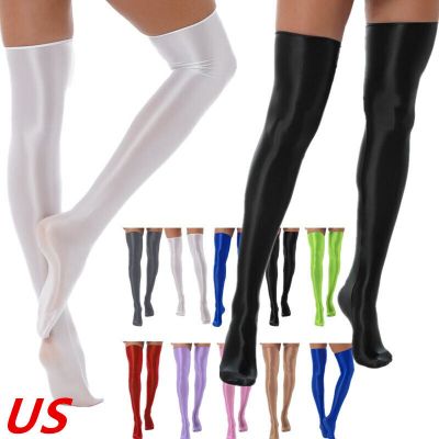 US High Socks Women'S Shiny Silk Pair Stockings Halloween Fancy Dress Thigh-High