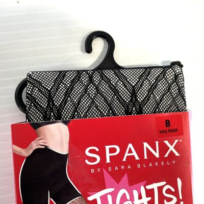 NWT Spanx Plaid Lace Shaping Tights Very Black Size B