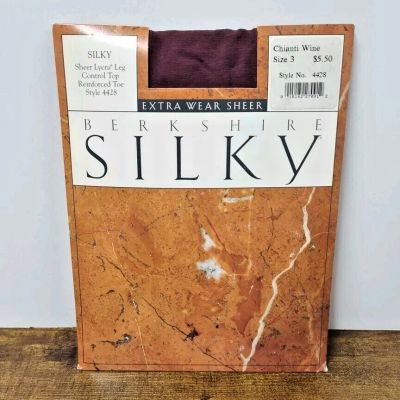 Berkshire Silky Pantyhose, Size 3, #4428, Chianti Wine Color
