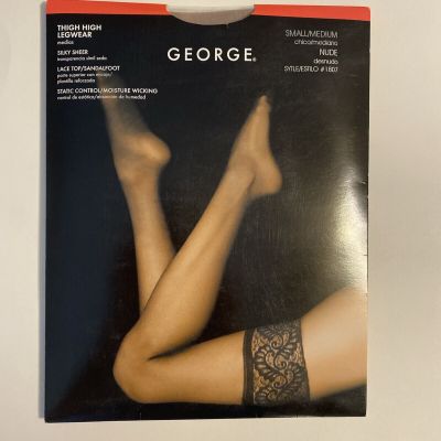 NEW George Women's Small/medium Nude Thigh High Legwear Stockings Style 1807