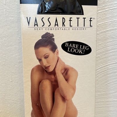 Vassarette Hosiery Size M Black Control Top Sheers Made in Italy