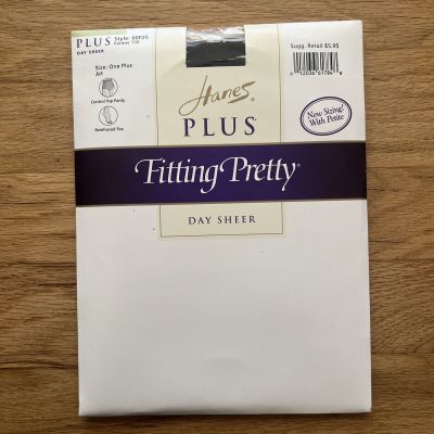 Hanes Plus Fitting Pretty Pantyhose Jet Day Sheer Size One Plus