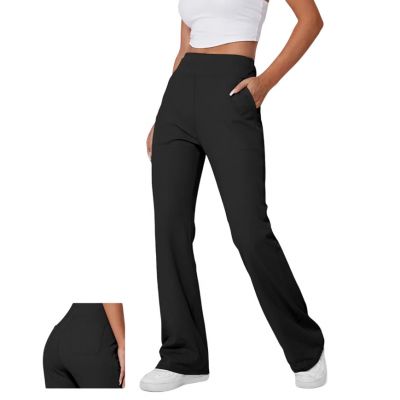 Halara High-Waisted Side Pocket Plain Flare Leggings Women's Black Size Large
