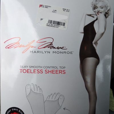 NEW Marilyn Monroe Silky Smooth Control Top Toeless Sheer Pantyhose Size C Honey