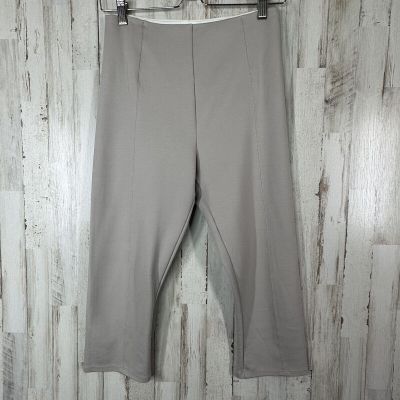 Lysse Capri Leggings M Gray Pull On Comfort Casual Workout Gym Travel Weekend