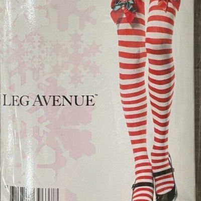 Women's Red & White Thigh High Stockings, One Size, NEW CONDITION