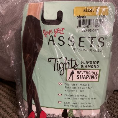 Love Your Assets Sara Blakely Reversible Shaping Tights Black Diamond New Size 2