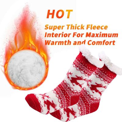 Long Length - Cozy Sherpa Lined Socks - Slipper Socks Warm and Resistant to Wear