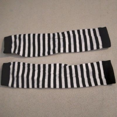 Black and White Sleevelet arm socks / warmer with thumb hole 273946