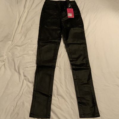 Aishenna  Shiny Black Jeggings - Fashion Pants - Medium New