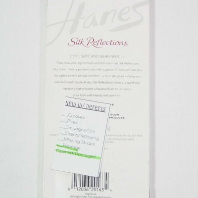 943X05 Hanes 775 Silk Reflections Reinforced Toe Knee Highs OS Pearl (NWD)
