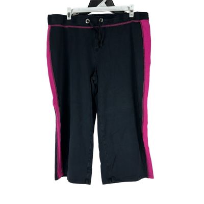 Fashion Bug Women's Capri Leggings Size L Black./Pink