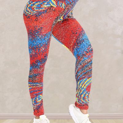 European American Fashion Casual High Elastic Waist Fitness Leggings Colored
