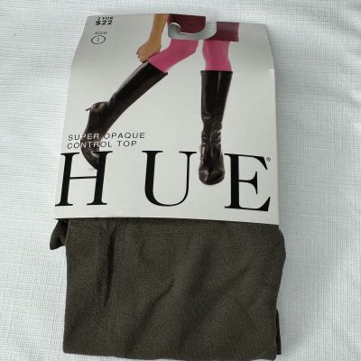 HUE Oliver Green Super Opaque Control Top Tights 1 Pair Womens Size 1 #U6620 New