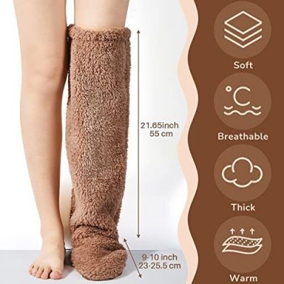 Over The Knee Fuzzy Socks Thigh High Stockings Long Soft Legs Warmers