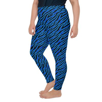 Blue Zebra Style plus size leggings