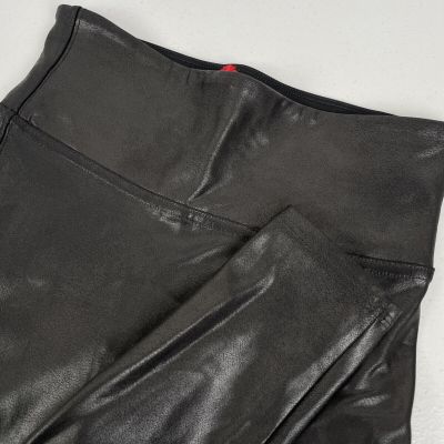 Spanx Leggings Women's Size XS Black Faux Leather Shiny Sheen Night Out