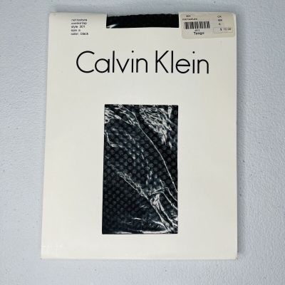 Calvin Klein Black Pantyhose Control Top Net Texture Style 301 Size A