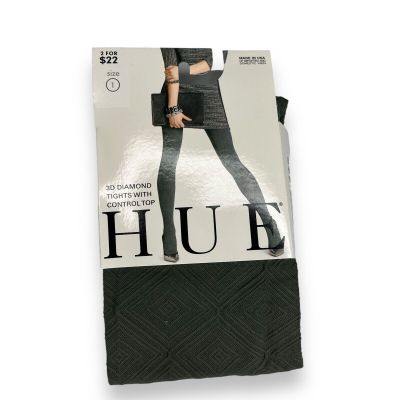 NWT Hue Womens 3D Diamond Tight with Control Top Size 1 Herb 1 Pair New