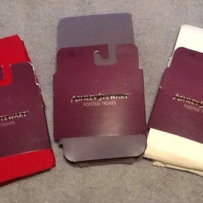 Size 1X NWT Ashley Stewart Plus Footed Tights CHERRY GRAY Multiples Discount New