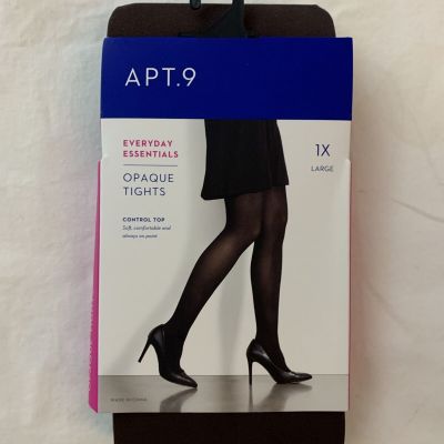 Apt 9 Everyday Essentials Opaque Tights Control Top 1X Large Brown