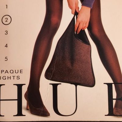 New~**HUE BLACK OPAQUE TIGHTS**~SIZE 2~120-170 LBS