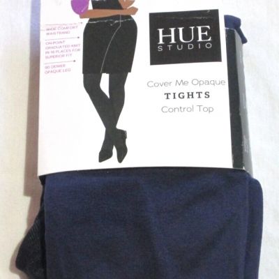 Hue day Ladies' OPAQUE control tights-sz 3-blackber-NWT-fit 5'2