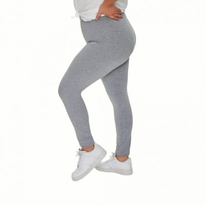 Womens Leggings Plus Size Long Leggings Solid Color Gray Available Sizes 2X-4X