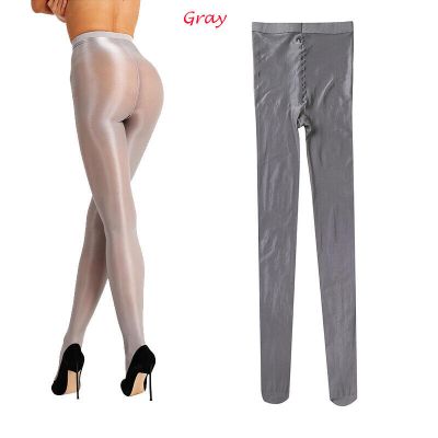 US Women Oily Glossy Smooth Stocking High Waist Pantyhose Dance Footed Trouser