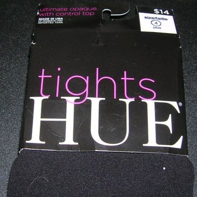 HUE Black Ultimate Opaque Control Top Tights Womens Size 1 New 1 Pair