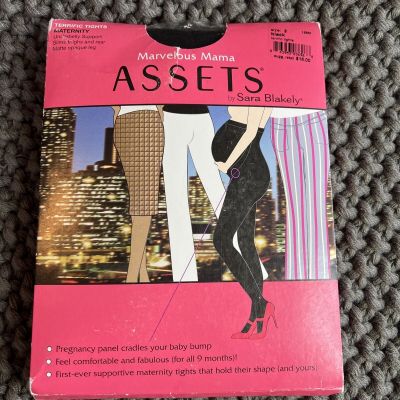 NEW Marvelous Mama Assets By Sara Blakely Black Maternity Supportive Tights Sz 3