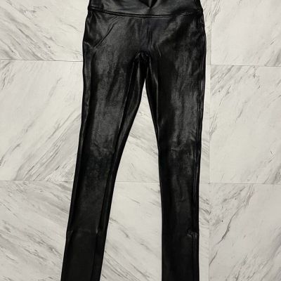 SPANX Faux Leather Leggings Black Glossy Women’s Sz XS Style# 2437