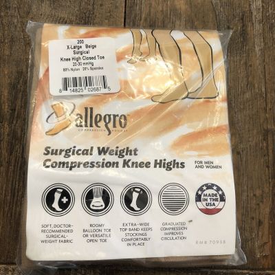 Allegro Surgical Weight Compression Knee High X Large 200 Beige