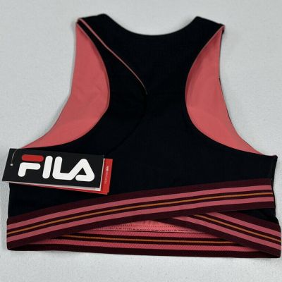 Fila Women's Don't Sweat It Bra Top, Black/Pink, Size M