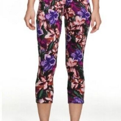Terra & Sky  NEW?Woman's PLUS Ankle legging's size 4X~Black/purple/pink floral