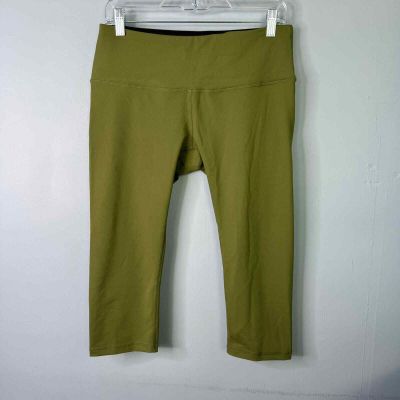 Ododos Cropped Olive Green Athletic Leggings Women's Size L Workout Yoga Gym