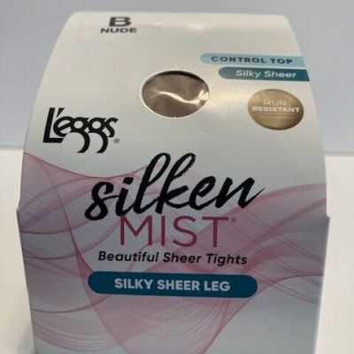 Leggs Control Top Pantyhose SILKY SHEER LEG Size B NUDE