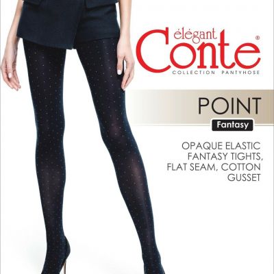 Conte TIGHTS Point | Black Opaque Polka Dot High-Quality Fantasy Pantyhose