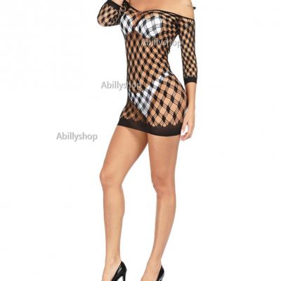 3Pcs Body Stockings Lingerie Bodystocking Large Hole Dress Fishnet Sexy Bodysuit
