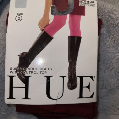 HUE Super Opaque Control Top Tights Hosiery - Women's #6620 Size 2