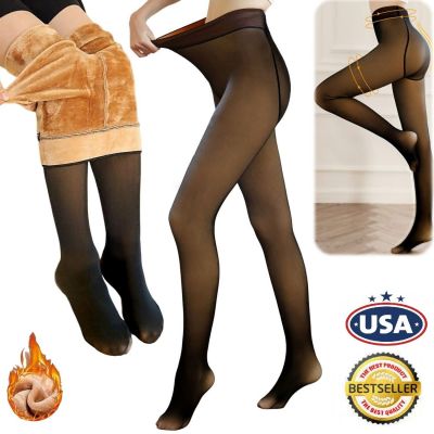 Womens Thick Thermal Fleece Tights Pantyhose Winter Double Lined Stretch Gift US
