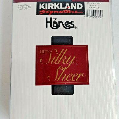 Kirkland Signature by Hanes Ultra Silky Sheer Hosiery 20094 Jet Blk 3 Pk #12048