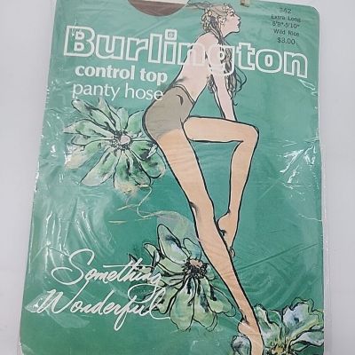 Burlington Control Top Panty Hose Something Wonderful 5'8