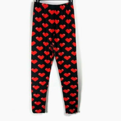 Unbranded 2 Bit Heart Shaped Leggings Size 2-4 Red & Black Gamer Style